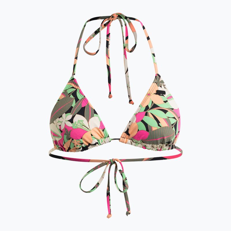 Partea de sus a costumului de baie ROXY Printed Beach Classics Tiki Tri anthracite palm song s