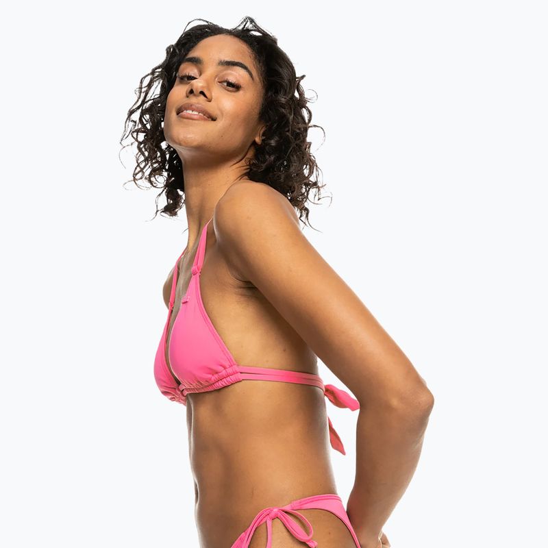 Partea de sus a costumului de baie ROXY Beach Classics Tiki Tri shocking pink