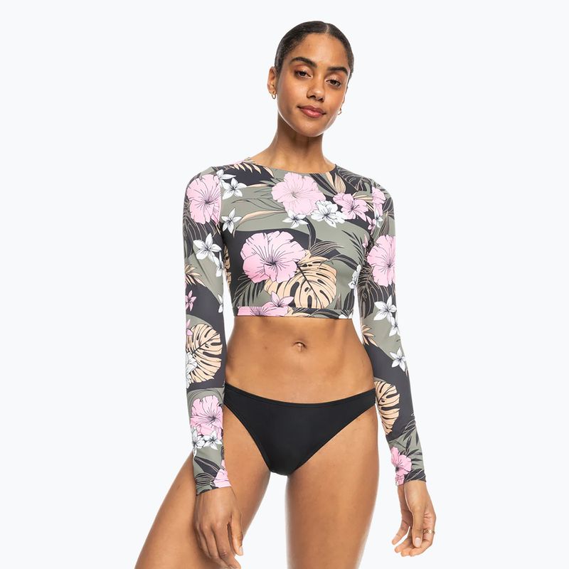 Longsleeve de înot pentru femei Roxy Pro Nose Ride Crop Lycra anthracite classic pro surf 2