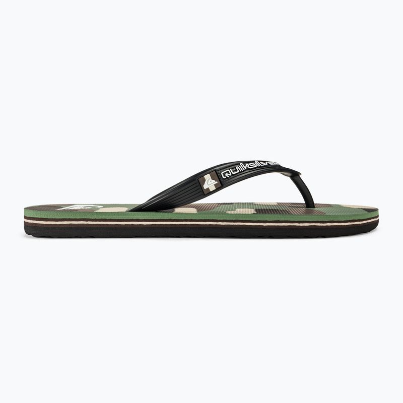 Șlapi de plajă pentru bărbați Quiksilver Molokai Art II negru/maro/verde 2