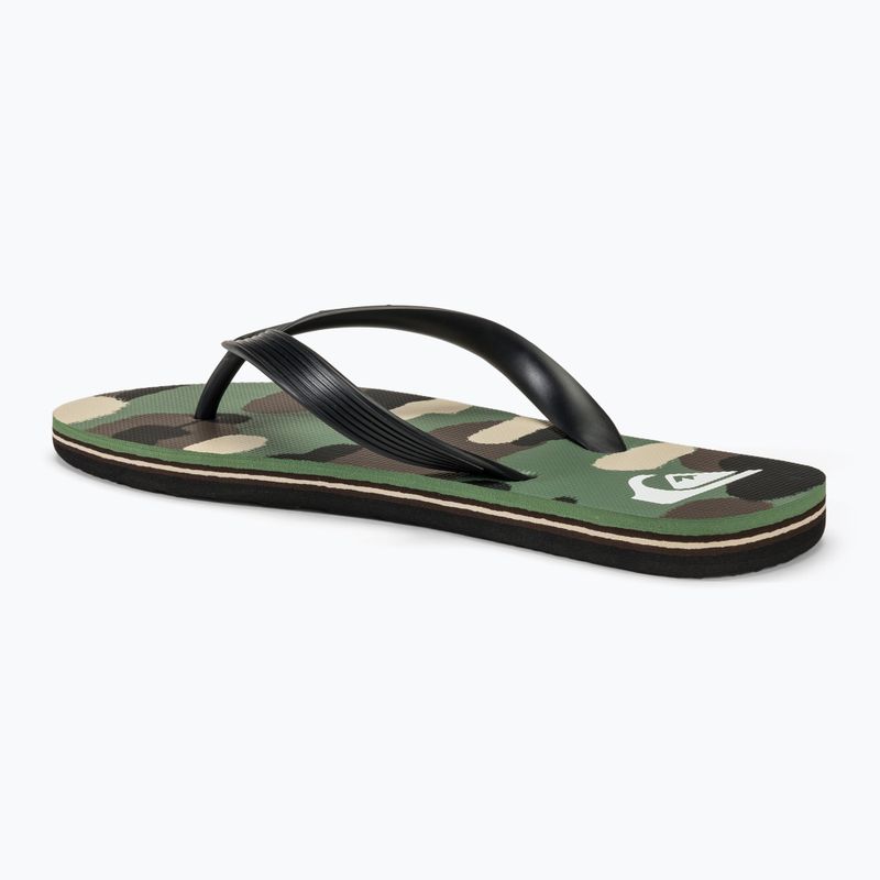 Șlapi de plajă pentru bărbați Quiksilver Molokai Art II negru/maro/verde 3