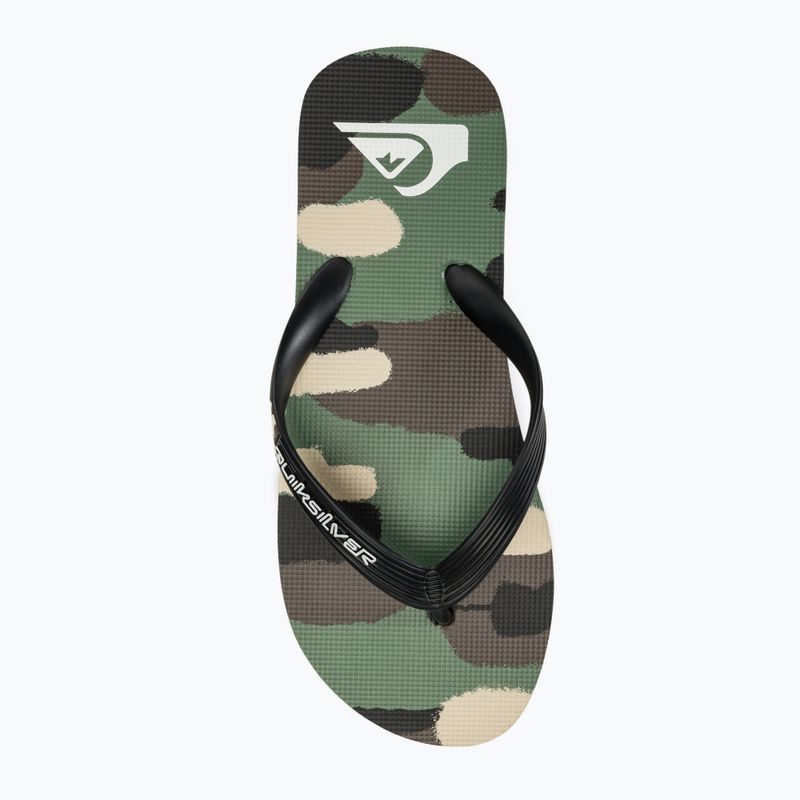 Șlapi de plajă pentru bărbați Quiksilver Molokai Art II negru/maro/verde 5