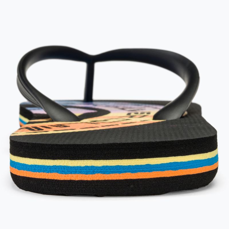 Șlapi de plajă Quiksilver Molokai Art II pentru bărbați negru/negru/portocaliu 6