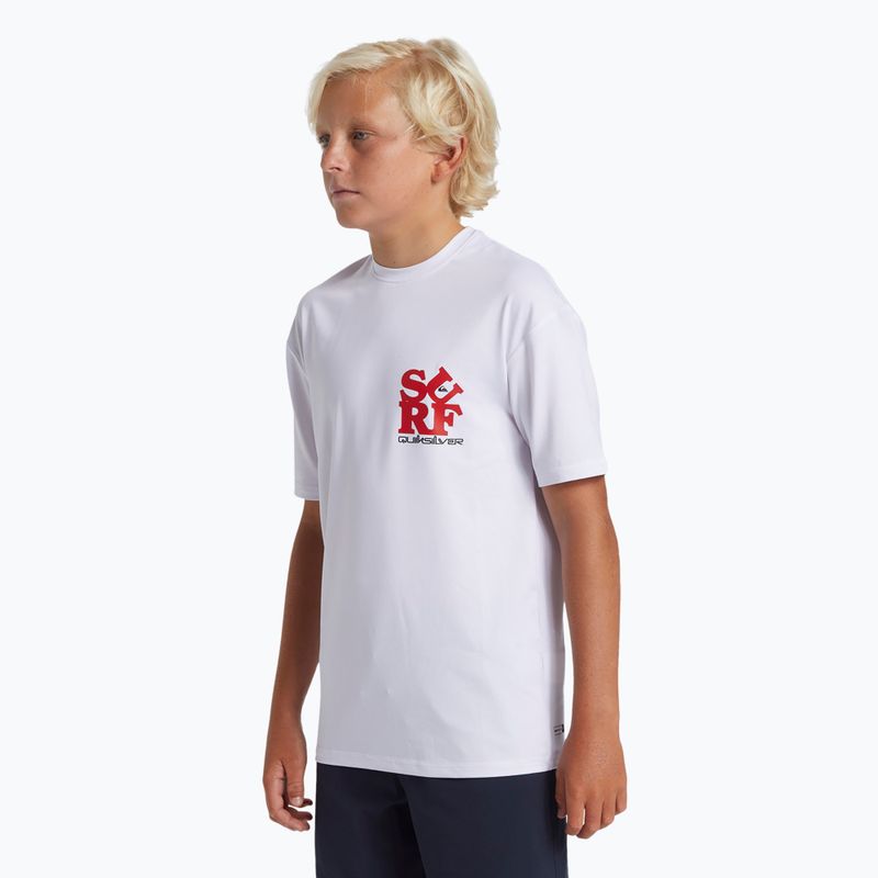 Tricou de înot pentru copii Quiksilver Everyday Surf Tee white/black 4