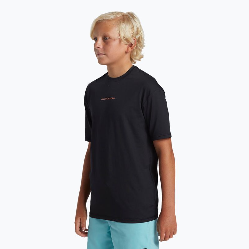 Tricou de înot pentru copii Quiksilver Everyday Surf Tee black/white 4