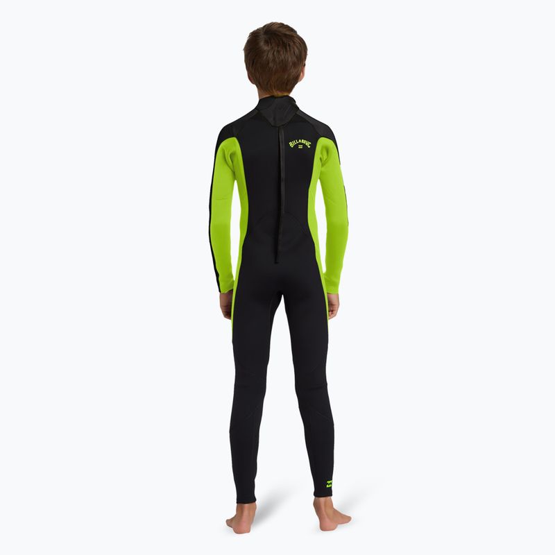 Costum de înot pentru copii Billabong 3/2 mm Foil BZ FL fluro lime 3