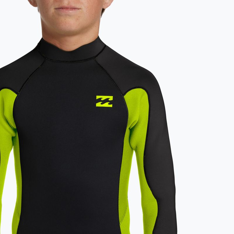 Costum de înot pentru copii Billabong 3/2 mm Foil BZ FL fluro lime 4