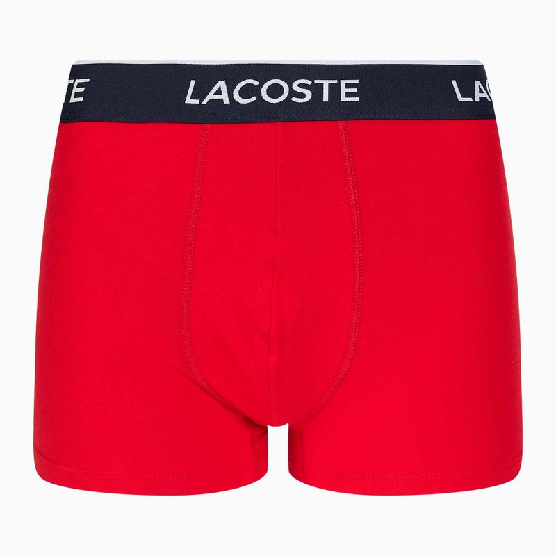 Boxeri Lacoste 5H3389 W64 3 perechi albastru marin/roșu metilenă 5