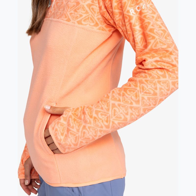 Hanorac pentru femei ROXY Sayna Half Zip peach pink roxygram tonal 6