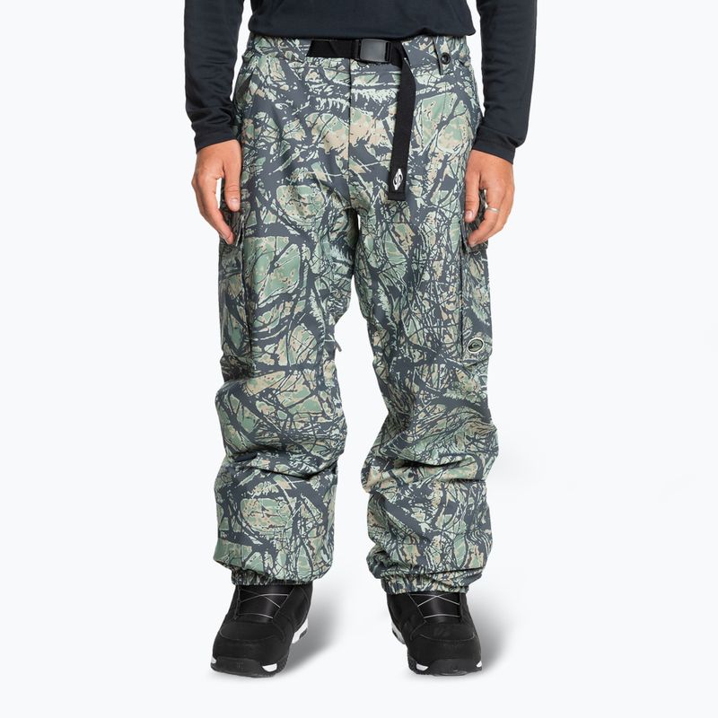 Pantaloni de snowboard pentru bărbați Quiksilver Snow Down Cargo woodland abstract sea spray