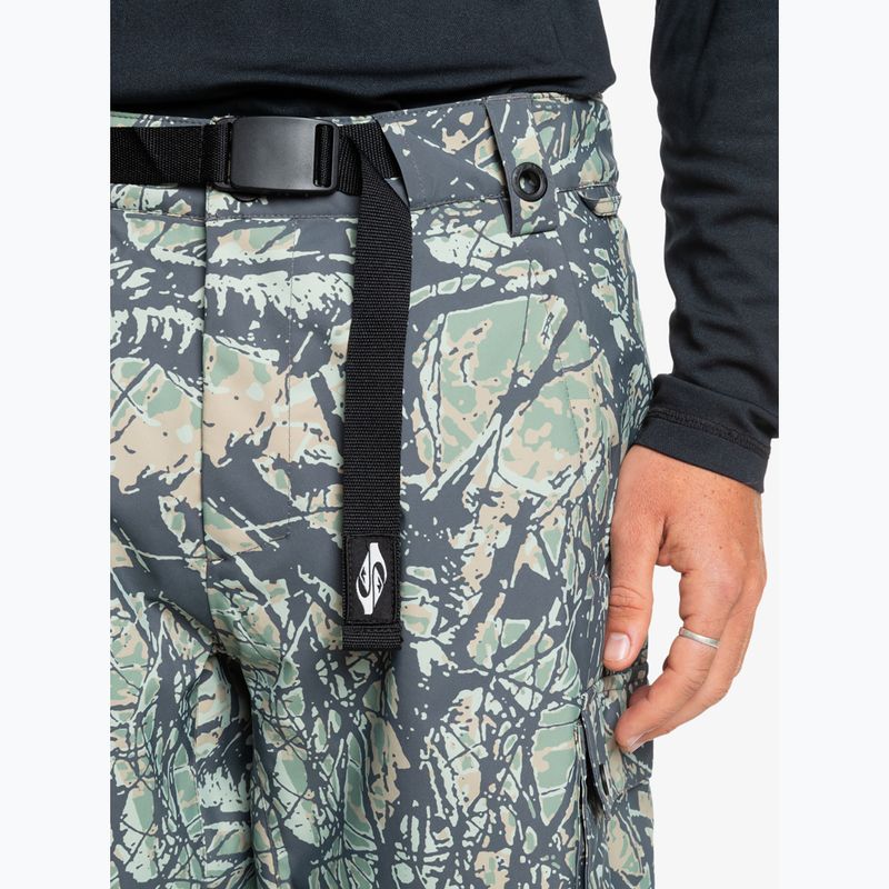Pantaloni de snowboard pentru bărbați Quiksilver Snow Down Cargo woodland abstract sea spray 5