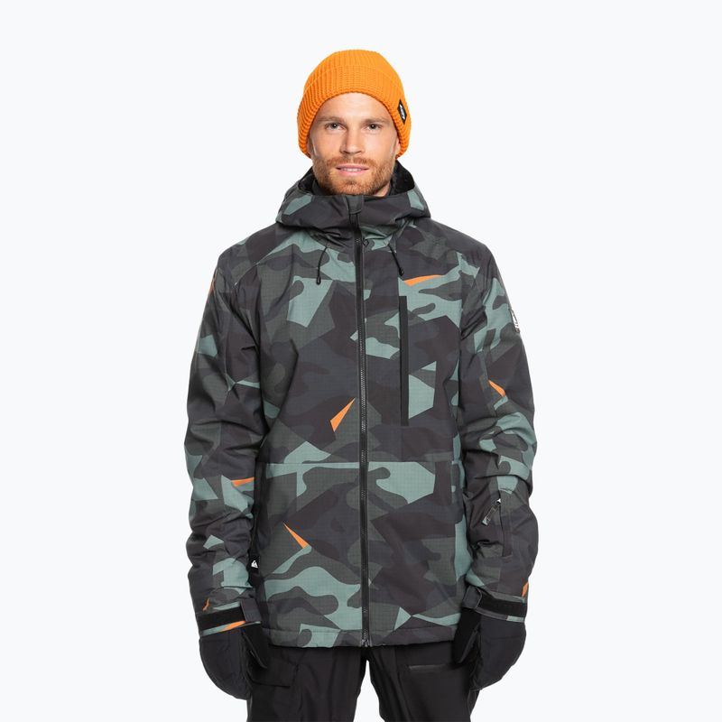 Geacă de snowboard pentru bărbați  Quiksilver Mission Printed puzzle camo sea spray