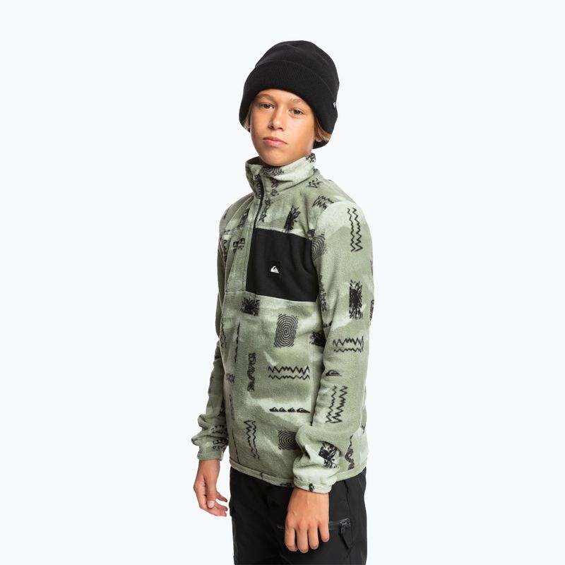 Bluză de snowboard pentru copii Quiksilver Aker Half Zip Fleece shadow checks desert sage 4