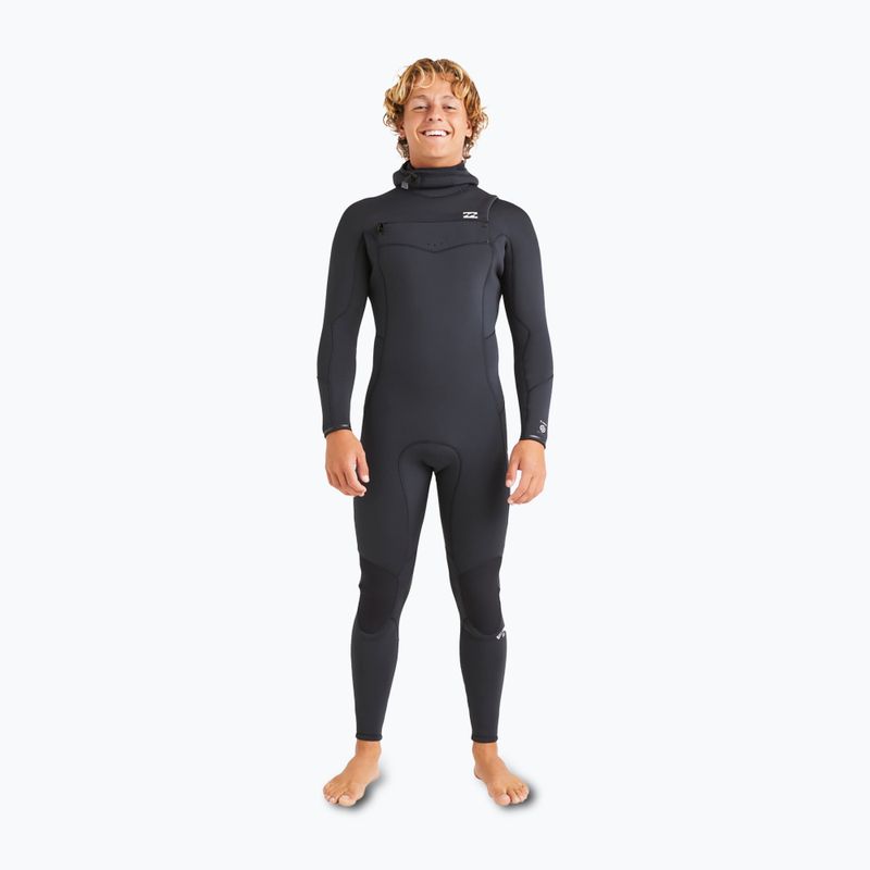 Spumă de înot pentru bărbați Billabong 5/4 mm Absolute Natural Chest Zip Hooded black