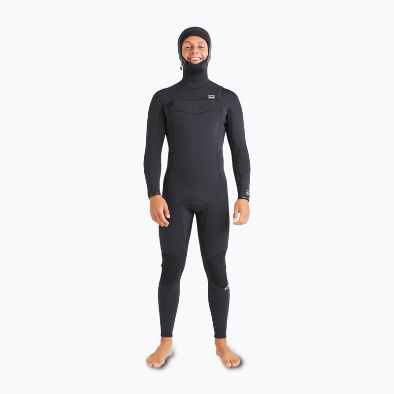 Spumă de înot pentru bărbați Billabong 5/4 mm Absolute Natural Chest Zip Hooded black 2