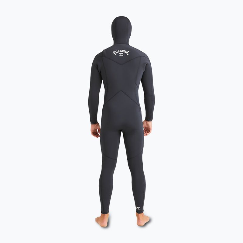 Spumă de înot pentru bărbați Billabong 5/4 mm Absolute Natural Chest Zip Hooded black 4