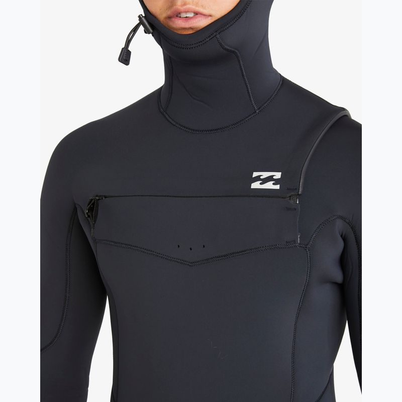 Spumă de înot pentru bărbați Billabong 5/4 mm Absolute Natural Chest Zip Hooded black 8