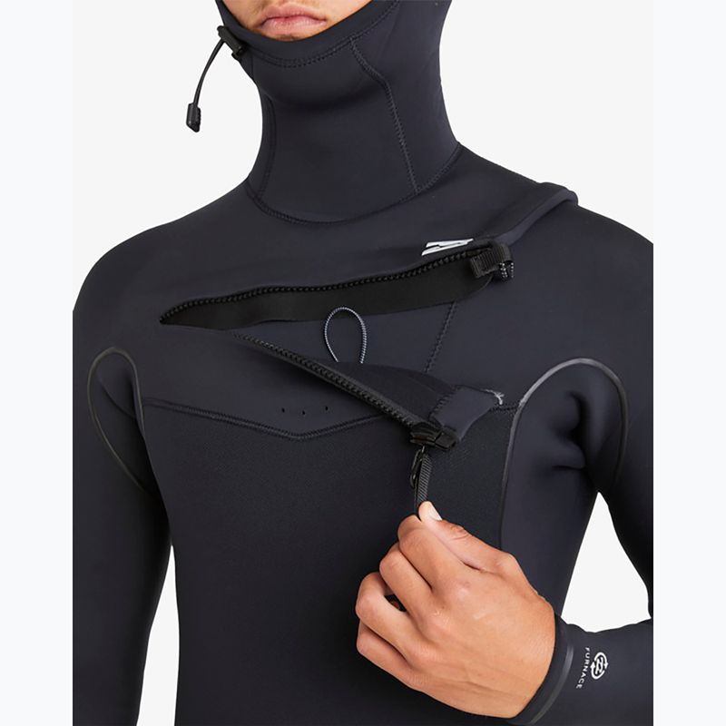 Spumă de înot pentru bărbați Billabong 6/5 mm Furnace Natural Chest Zip Hooded black 6