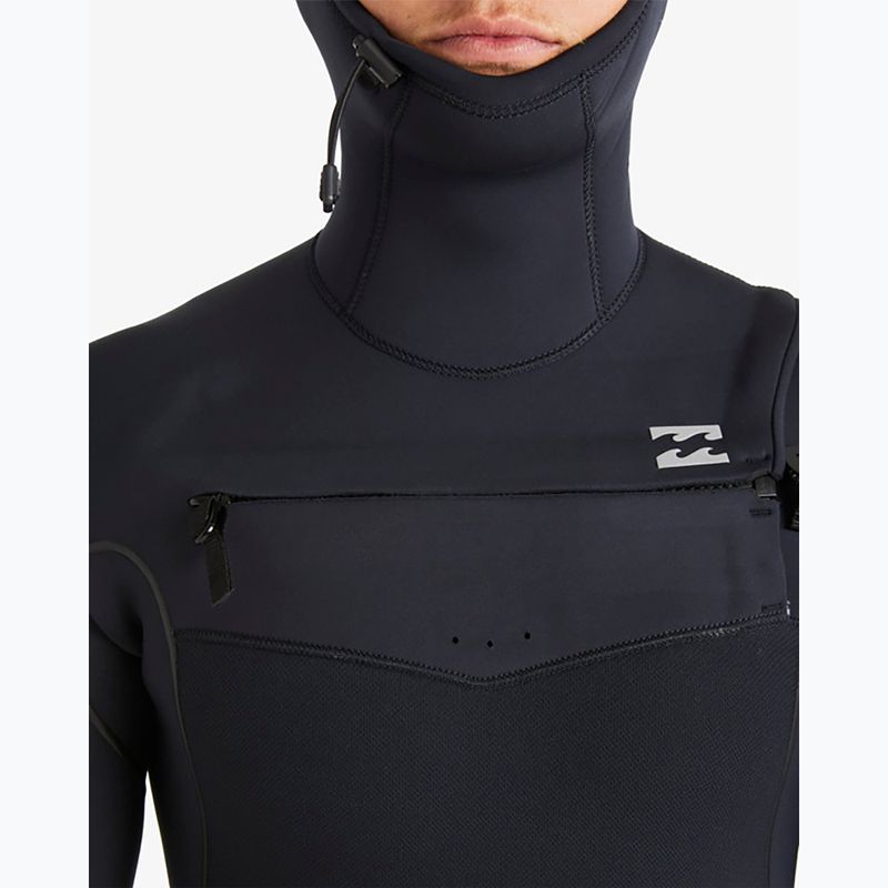 Spumă de înot pentru bărbați Billabong 6/5 mm Furnace Natural Chest Zip Hooded black 7