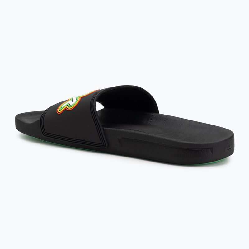 Papuci pentru bărbați Quiksilver Rivi Wordmark Slide II black rasta 3