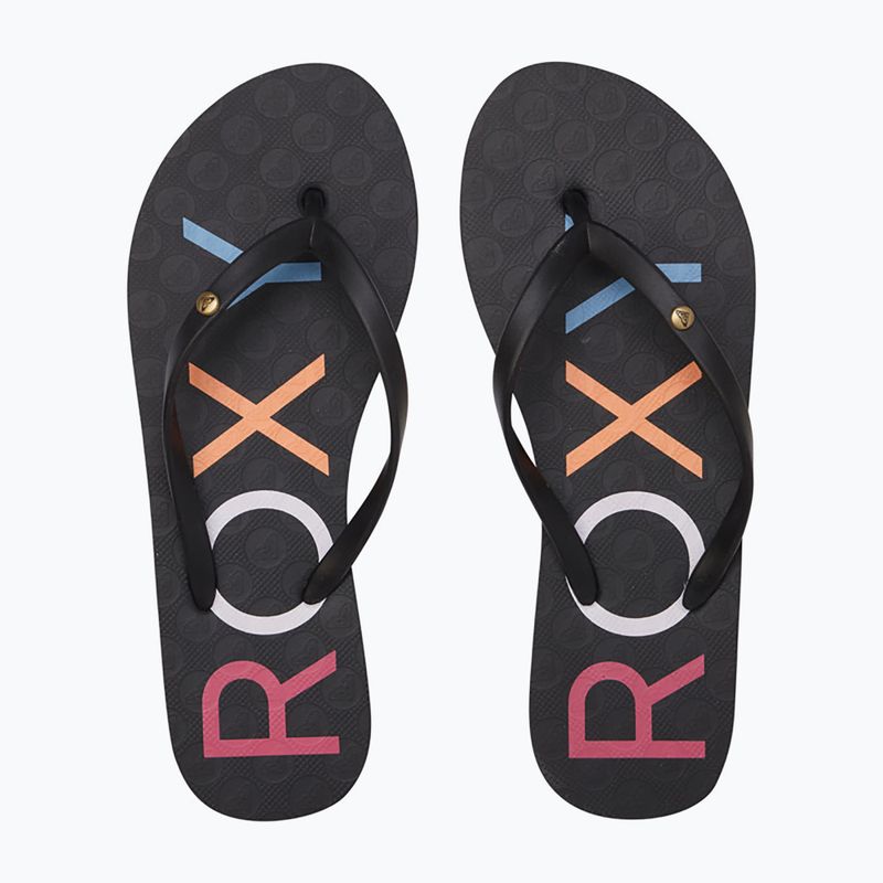 Șlapi pentru femei ROXY Sandy III white/rainbow monogram 2