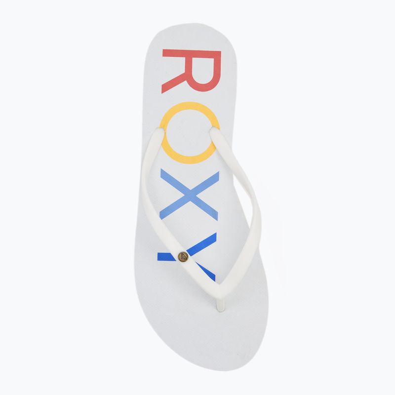 Șlapi pentru femei ROXY Sandy III white/rainbow monogram 5