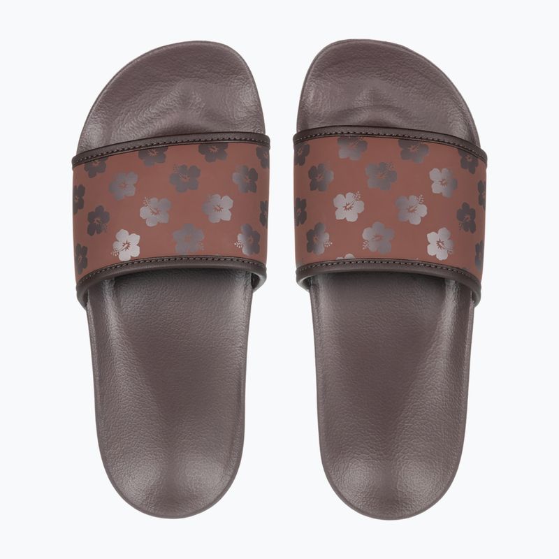 Papuci pentru femei ROXY Slippy IV brown combo 2