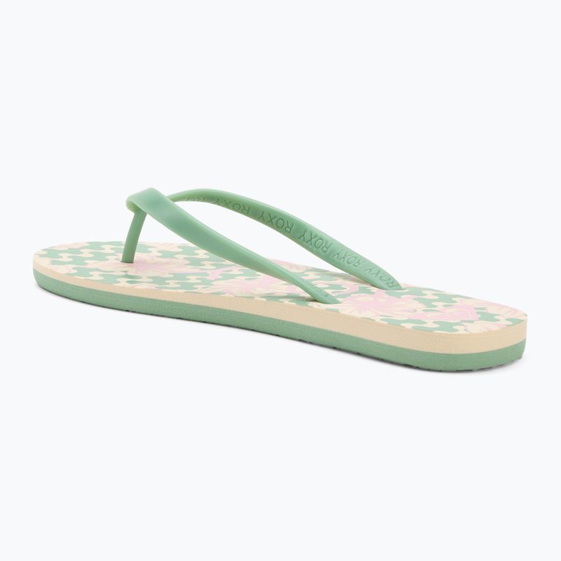 Șlapi pentru femei ROXY Tahiti VII green/pink 3
