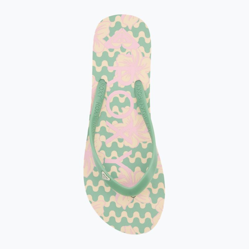 Șlapi pentru femei ROXY Tahiti VII green/pink 5