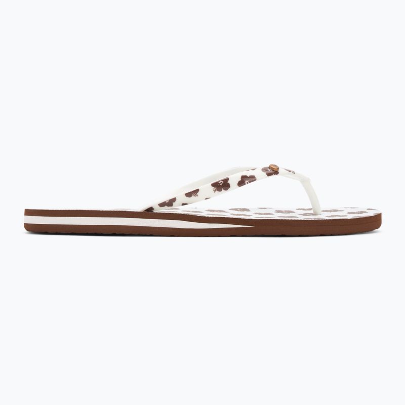 Șlapi pentru femei ROXY Portofino III dc light brown/white 2