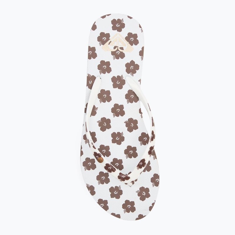 Șlapi pentru femei ROXY Portofino III dc light brown/white 5