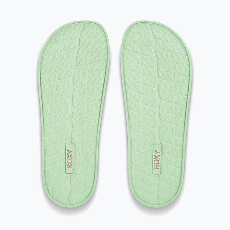 Flip-flops pentru femei ROXY Slippy II cu dungi verzi 3