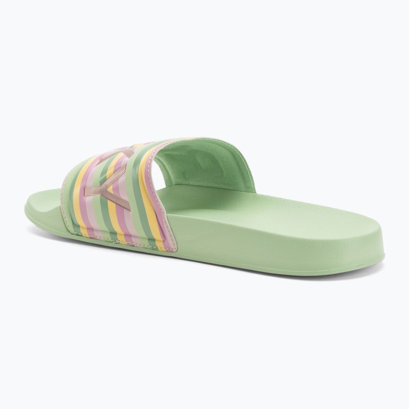 Papuci pentru femei ROXY Slippy II green stripe 3