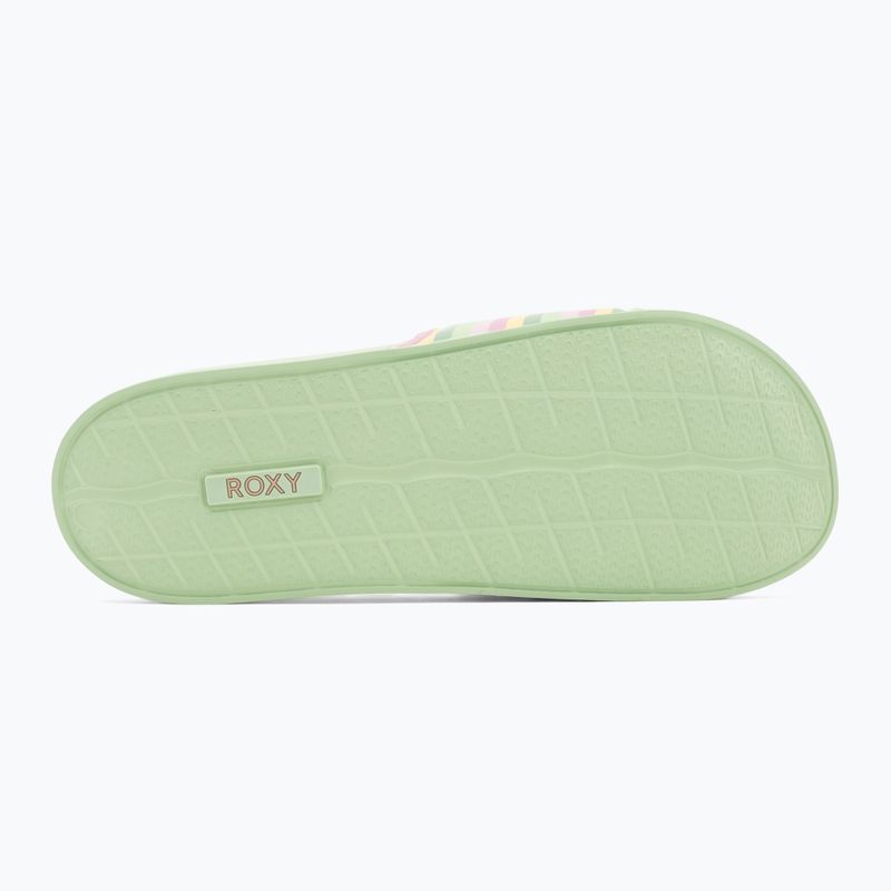 Papuci pentru femei ROXY Slippy II green stripe 4