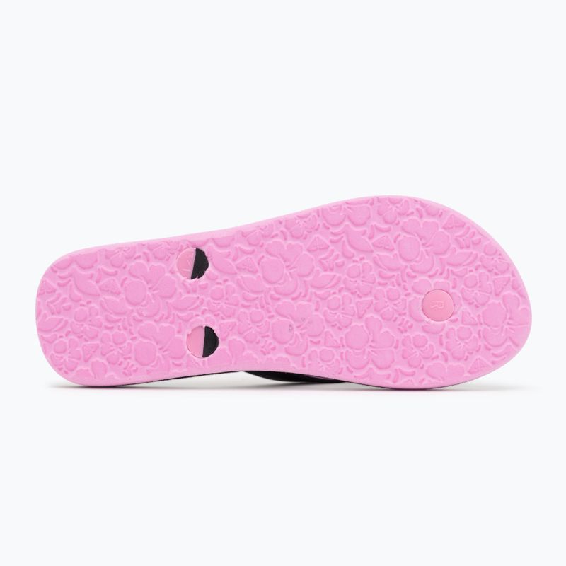 Șlapi pentru copii ROXY Tahiti VII black/pink stencil 4