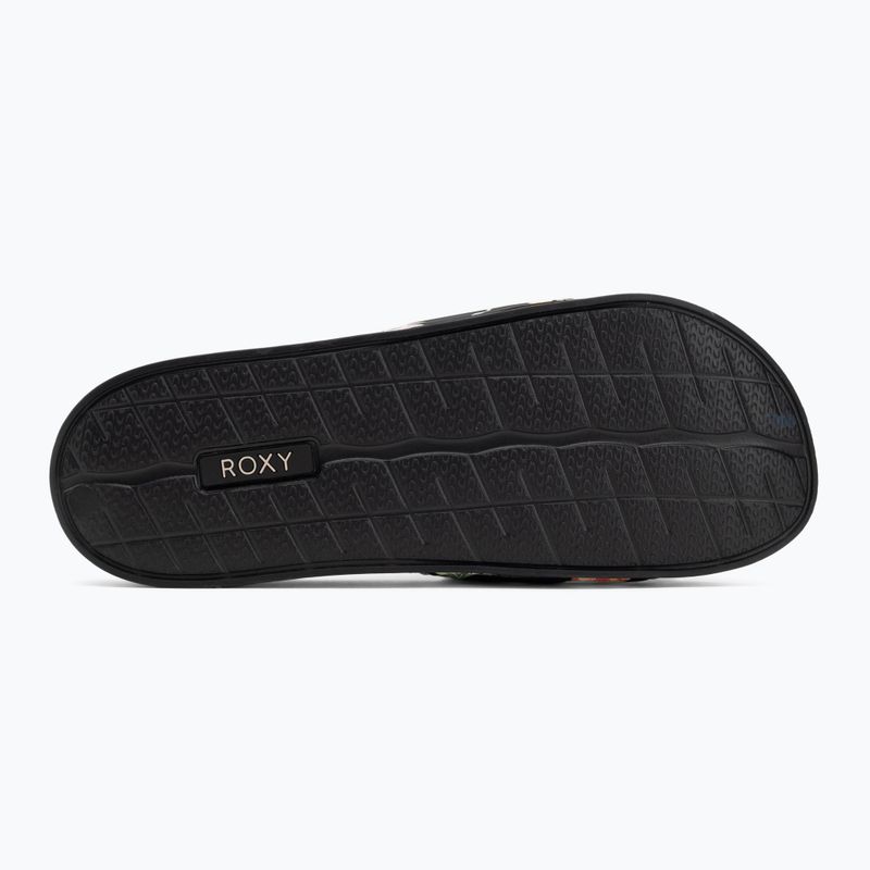 Papuci pentru femei ROXY Slippy II black/green print 4