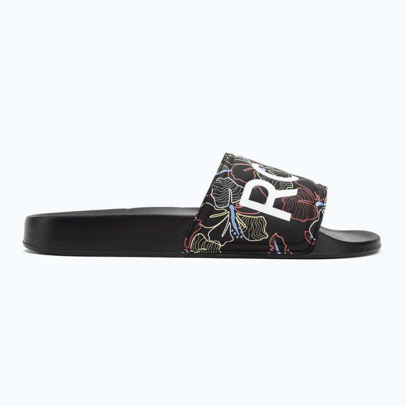 Papuci pentru femei ROXY Slippy II black multi camo 2