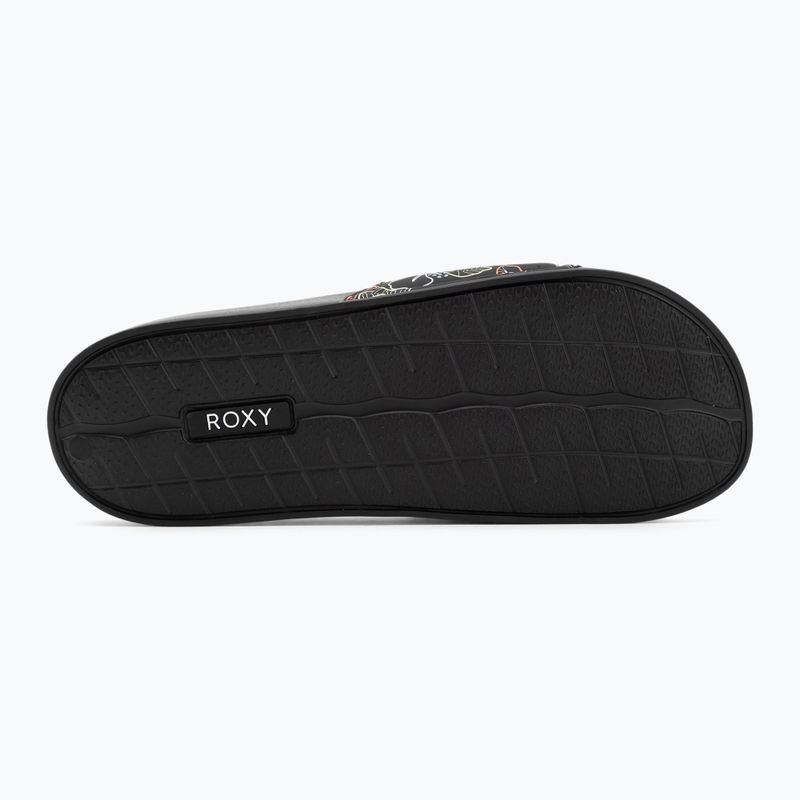 Papuci pentru femei ROXY Slippy II black multi camo 4
