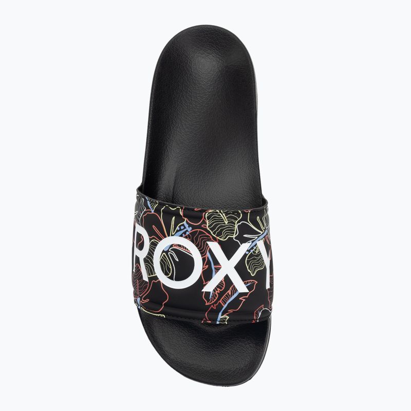 Papuci pentru femei ROXY Slippy II black multi camo 5