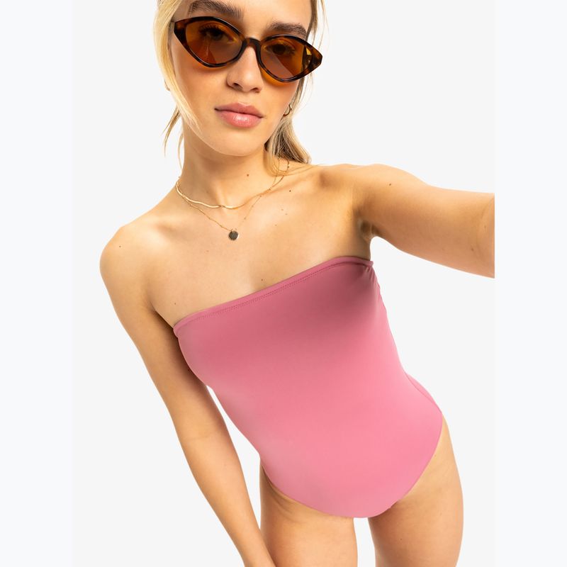 Costum de baie dintr-un element pentru femei ROXY Solid Beach Classics Bandeau heather rose 5