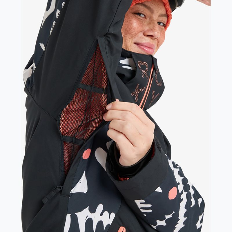 Geacă de snowboard pentru femei ROXY Free Jet true black/big flower 8