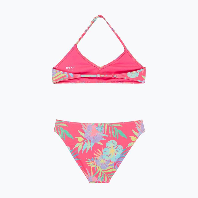 Costum de baie din două piese pentru copii ROXY Aquarella Tri Bralette Set sangria sunset 2