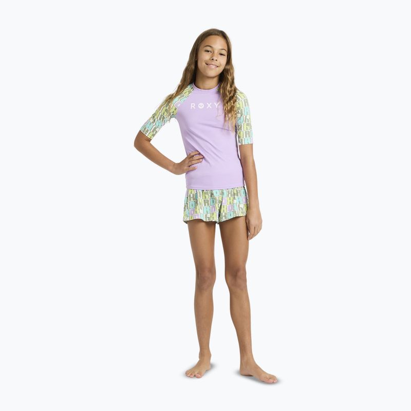 Tricou de înot pentru copii ROXY Active RG Lycra XMGB oil green letter up 2