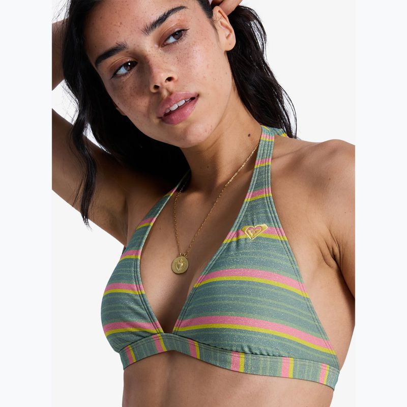Top de costum de baie ROXY Ocean Dreamer Fixed Tri oil green say it with stripes 5