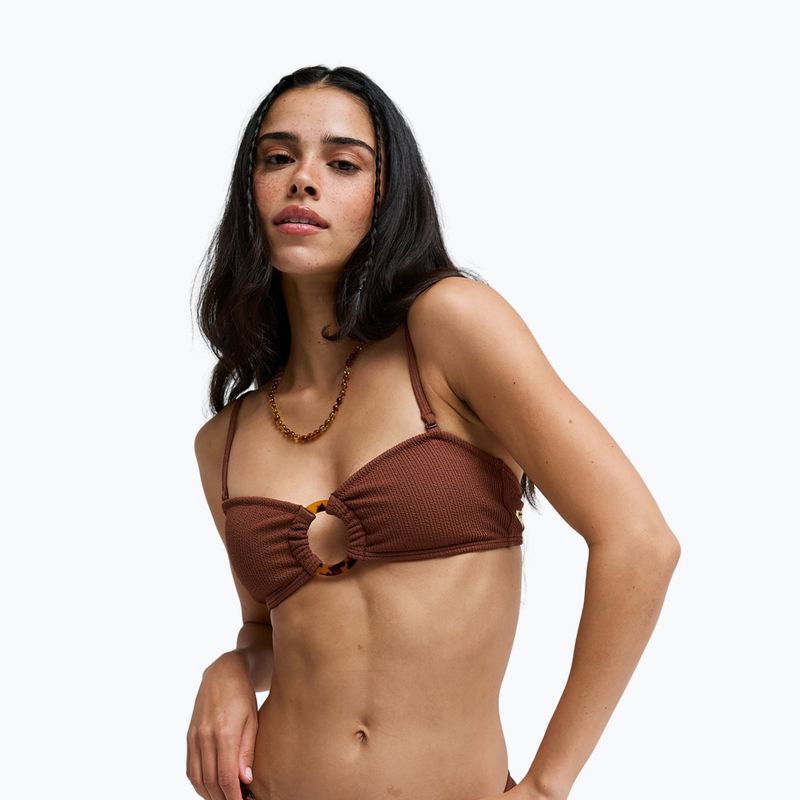 Top de costum de baie ROXY Sunshine Bandeau cappuccino 2