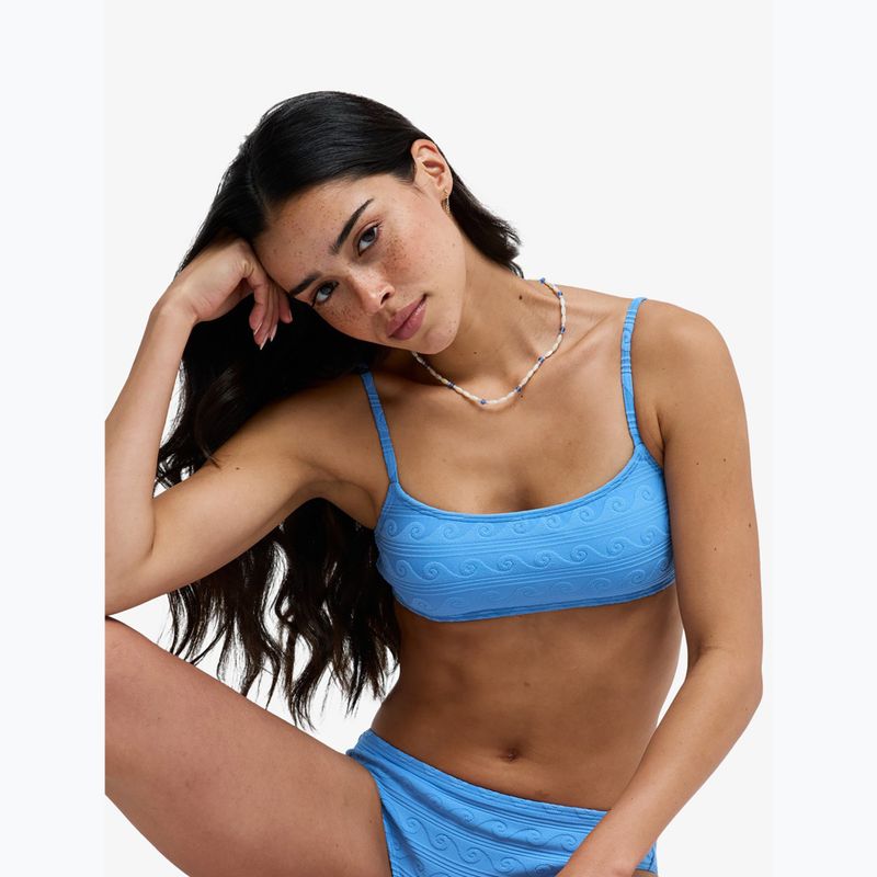 Top de costum de baie ROXY Paradise Wave Bralette silver lake blue make a splash 6