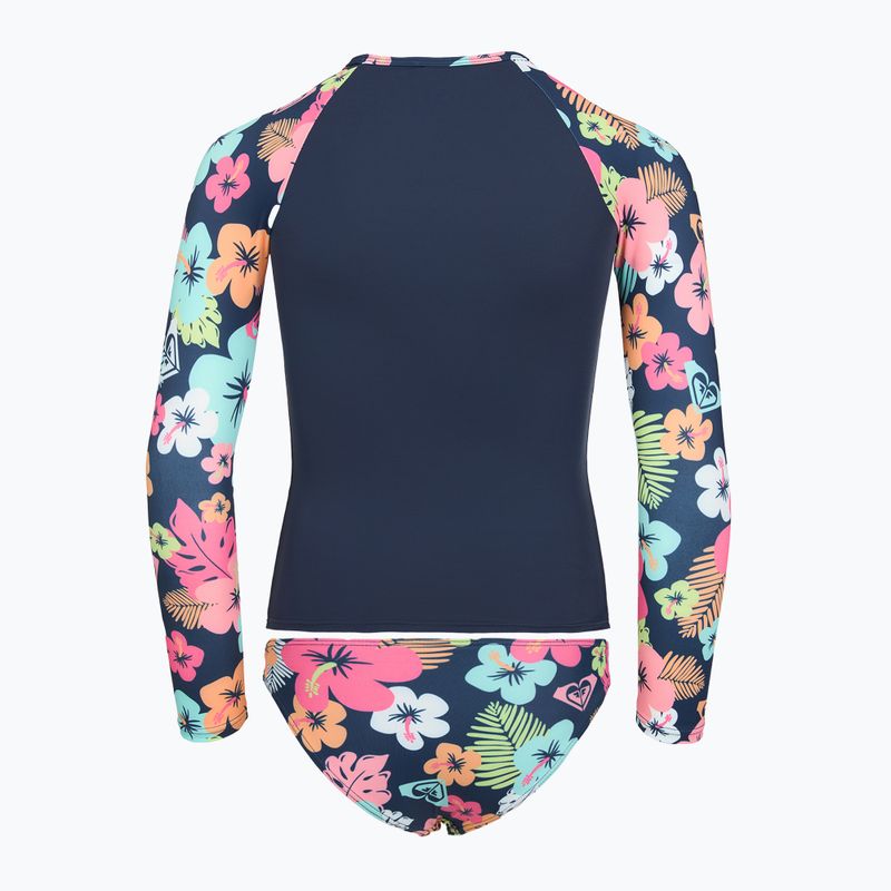 Bluză cu mânecă lungă + partea de jos a costumului de baie ROXY Morning Flower Lycra Set mood indigo morning flowers 2