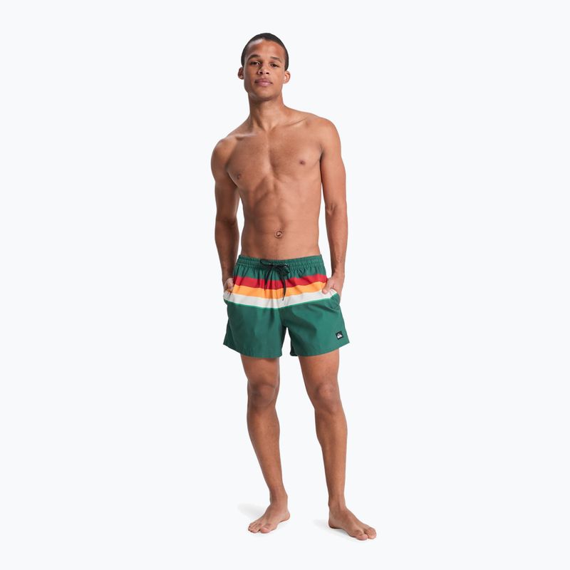 Pantaloni scurți de baie pentru bărbați Quiksilver Everyday Printed Volley 15" forest outside stripe 4