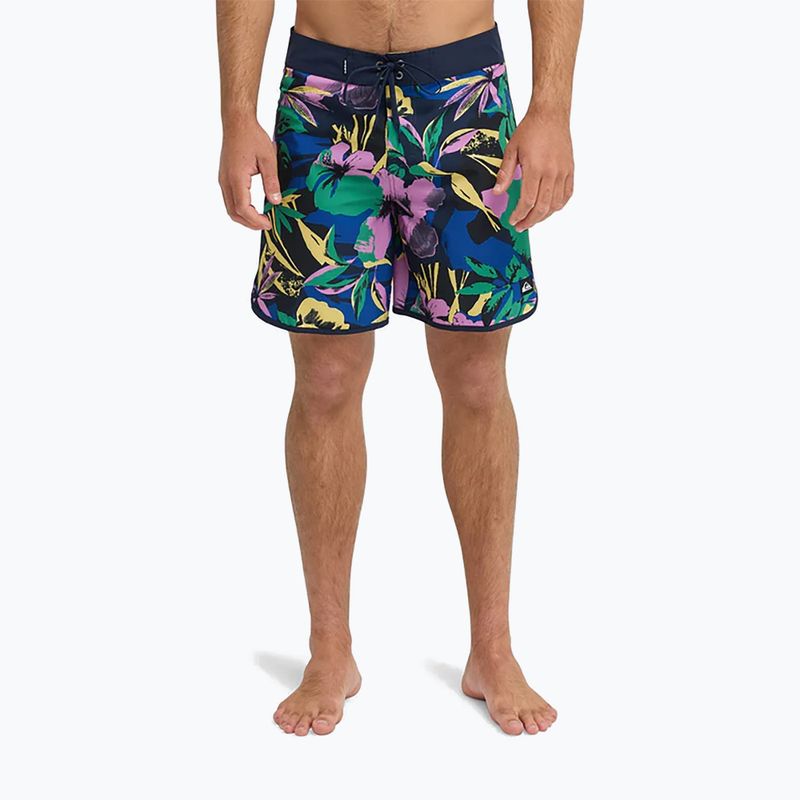 Pantaloni scurți de baie pentru bărbați Quiksilver Surfsilk Scallop 18" dark navy interact floral 3