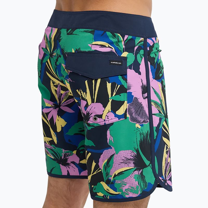 Pantaloni scurți de baie pentru bărbați Quiksilver Surfsilk Scallop 18" dark navy interact floral 8